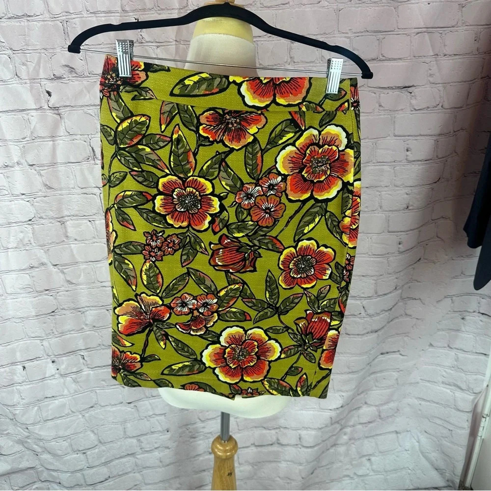 ann taylor LOFT floral print pencil skirt no size tag XS small preppy boho